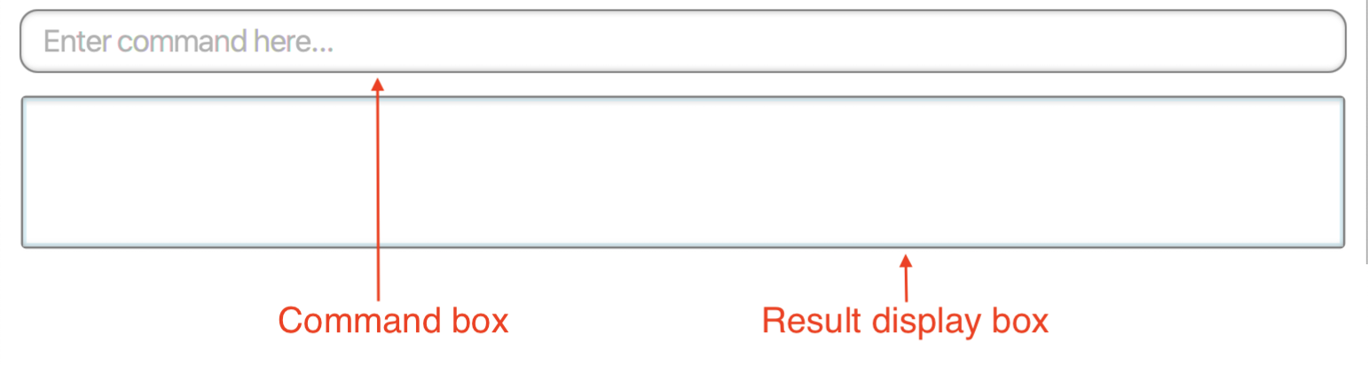 Command box and result display box